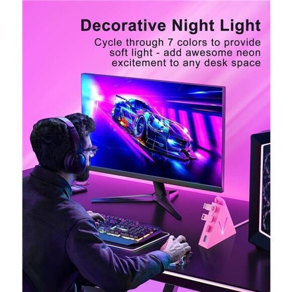 4-Port USB 3.0 Hub, FlyingVHUB Vertical Data USB Hub with 2 ft Extended Cable - Picture 5 of 7